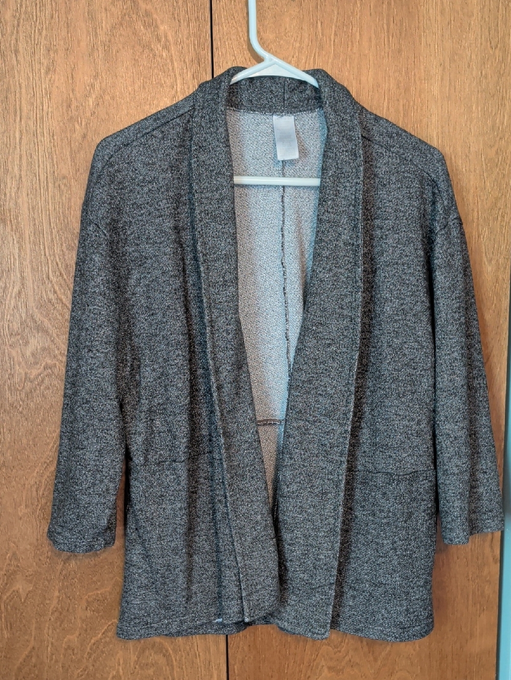 Gray Open-Front Women’s Cardigan Sweater